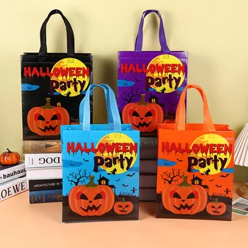 Скъпа Преносим чанта-тиква за Хелоуин, Множество детска чанта за бонбони, подарък за Деня на Хелоуин, Чанта през рамото си под формата на Тиква с голям капацитет