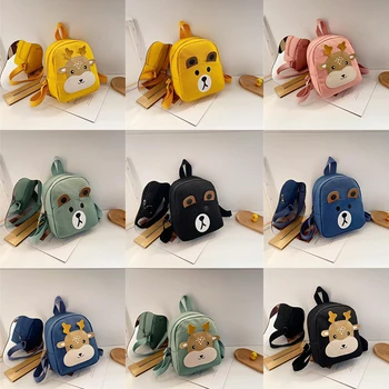 Сладък детски училищни чанти с 3D Мультяшными животни, Детски платно раница за детска градина, Ученически чанти за момчета и Момичета, мини-Малка Раница