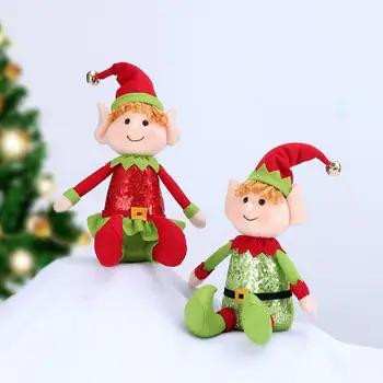 Сладък Коледен декор, цветни дългокраката плюшен играчка 65 см, Коледна кукла-фея, украса, ръчно изработени, очарователен работно бюро за парти