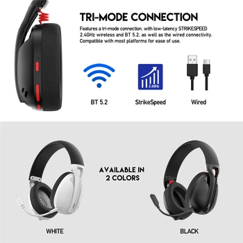 Слот за слушалки FANTECH WHG01 TAMAGO Жични и безжични слушалки BT5.2 С ниска латентност на 7.1 Съраунд Слушалки С Микрофон За PS5 PC