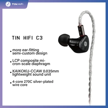 Слушалки TINHIFI C3 HIFI N52 С Магнит Полу-нестандартно Дизайн В Ушни Монитори С подвижна 2-пинов кабел IEM накрайници за уши