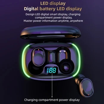 Слушалки Y70 Bluetooth 5,1 TWS Безжични Слушалки с led дисплей стерео слушалки Слушалки с докосване намаляване на шума
