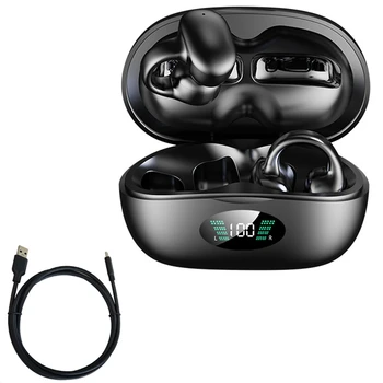 Слушалки с костна проводимост Bluetooth 5.3 Слушалки Earclip Слушалки Спортни Hi-FI Бас слушалки