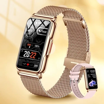 Смарт Дамски часовници с пълен сензорен екран, Bluetooth Предизвикателство IP67 Водоустойчиви Дамски часовници Спортен Фитнес тракер Smartwatch Женски
