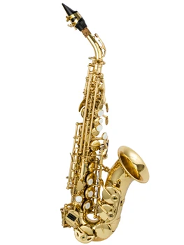 Сопран-саксофон Си бемол, JAZZOR JBSSC-310, Корпус от месинг, Покритие златна боя, за начинаещи, с мундштуком, Калъф