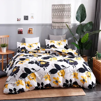 Спално бельо от домашен текстил, персонални модерен многоцветен костюм от памук Tencel (1 покривка и 2 калъфки за възглавници)