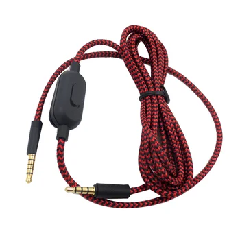 Сплетен Взаимозаменяеми кабел, Удължител, тел за гейминг слушалки G433 G233 G Pro X със скоба за регулиране силата на звука