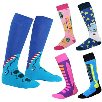 Спортни ски чорапи за бягане За деца и възрастни, дишащи и удобни спортни чорапи от плътен памук, компресия чорапи с топла кърпа отдолу