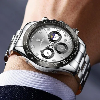 Спортни часовници POEDAGAR За мъже 2023, Нови маркови водоустойчиви Луксозни Светещи мъжки кварцов часовник от неръждаема Стомана, бизнес мъжки часовник