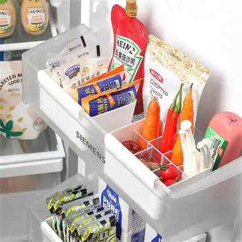 Страничният задвижваната хладилника Кутия за съхранение на Вътрешен Органайзер Полк Кухненски Сортиране на продукти Лук, Джинджифил, чесън, Контейнер за съхраняване на яйца