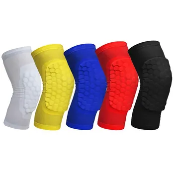 Струва 1 бр. баскетболни коленете във вид на пчелни клетки Кратък дизайн на компресия ръкави за крак Наколенник волейбольный протектор еластична Превръзка поддръжка