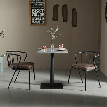 Съвременните метални Комплекти мебели за кафене, на Площада Маса, Столове в Скандинавски стил за дневната, Дизайнерски стол за трапезария, Мебели за ресторанти Mesas