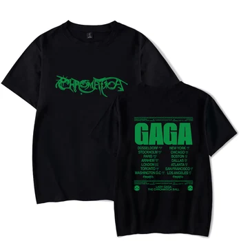 Тениска Lady Gaga The Chromatica Ball Tour 2023, нови Дрехи, 3D Градинска Облекло, Тениски с кръгло деколте и къс ръкав, Мъжки Блузи, Дамска Тениска