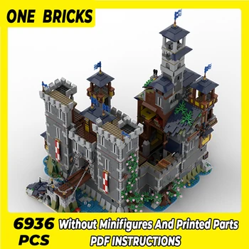 Техническа модел на крепостта Moc Bricks Hightower Castle V2.0, Модулни градивни елементи, Подаръци, играчки за деца, комплекти за сглобяване със собствените си ръце