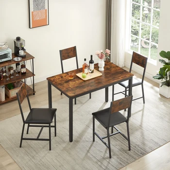 Трапезария апартамент на 5-Кухненска маса с 4 меки столове Трайни И здрави Лесно ще е Подходящ за кухнята на Ресторанта