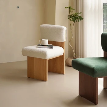 Трапезария стол от масивно дърво в Скандинавски стил, Луксозна домашна облегалка, Просто стол за грим в спалнята, Дизайнерски единична мебел, мебели Sillas WKDC