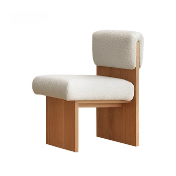 Трапезария стол от масивно дърво в Скандинавски стил, Луксозна домашна облегалка, Просто стол за грим в спалнята, Дизайнерски единична мебел, мебели Sillas WKDC