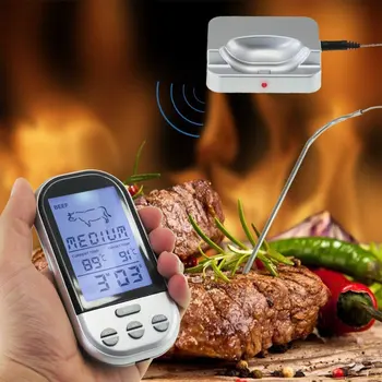 Умен термометър за месо, безжичен цифров Bluetooth, Аксесоари за барбекю и за фурна, печене, Smokehouse, Грил, Кухненски инструмент, подарък