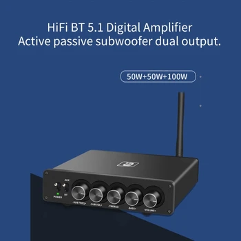 Усилвател HF220 aptX Bluetooth5.1 TPA3116 2,1 Цифрови Усилватели на мощност 50Wx2 + 100w Активен Пасивен Двоен бас изход