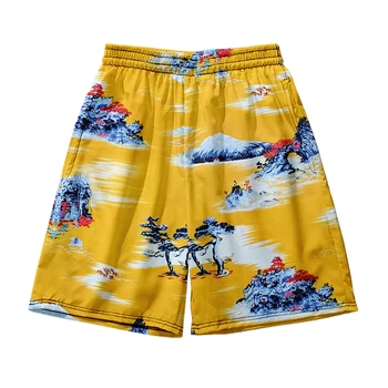 Хавайски плажни къси панталони, мъжки и дамски дрехи, ежедневни панталони с 3D дигитален печат, модни панталони за двойки
