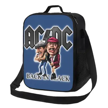 Хеви Метъл Рок AC DC Изолирани чанти за обяд за жени, Разменени термоохладитель, кутия за храна Bento Box, Открит Къмпинг, за Пътуване