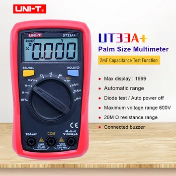 Цифров мултицет UNIT UT33A + Размера на дланта на AC DC волтметър Амперметър Съпротива Измерител на капацитет Тест на диод/Непрекъснат сигнал