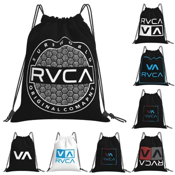 Черни раници с квадратна логото на Rvca, Преносими чанти от съвсем малък, Имат чанта за съхранение, чанти и калъфи за книги за мъже, жени, студенти