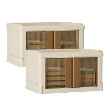Штабелируемые кутии за съхранение С двойни Врати Штабелируемые Сгъваеми Кутии и Контейнери за съхранение на Кутии Организаторите за шкафове С отворени отпред като